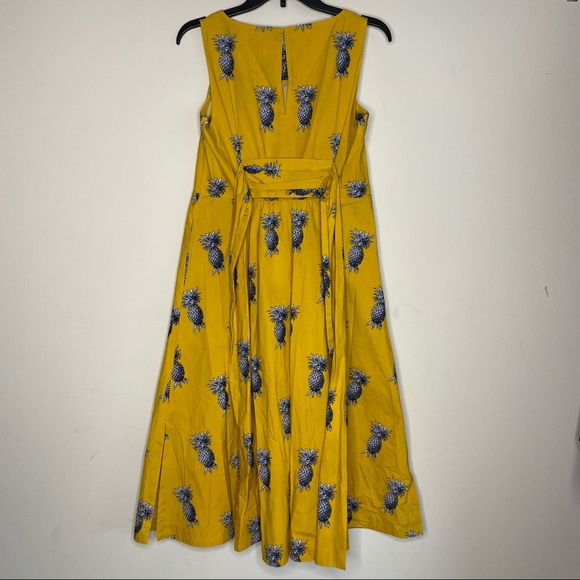 Ann Taylor Pineapple Belted Pocket Dress Small - Picture 3 of 9